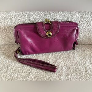 VTG Lucky Purple Leather Wristlet